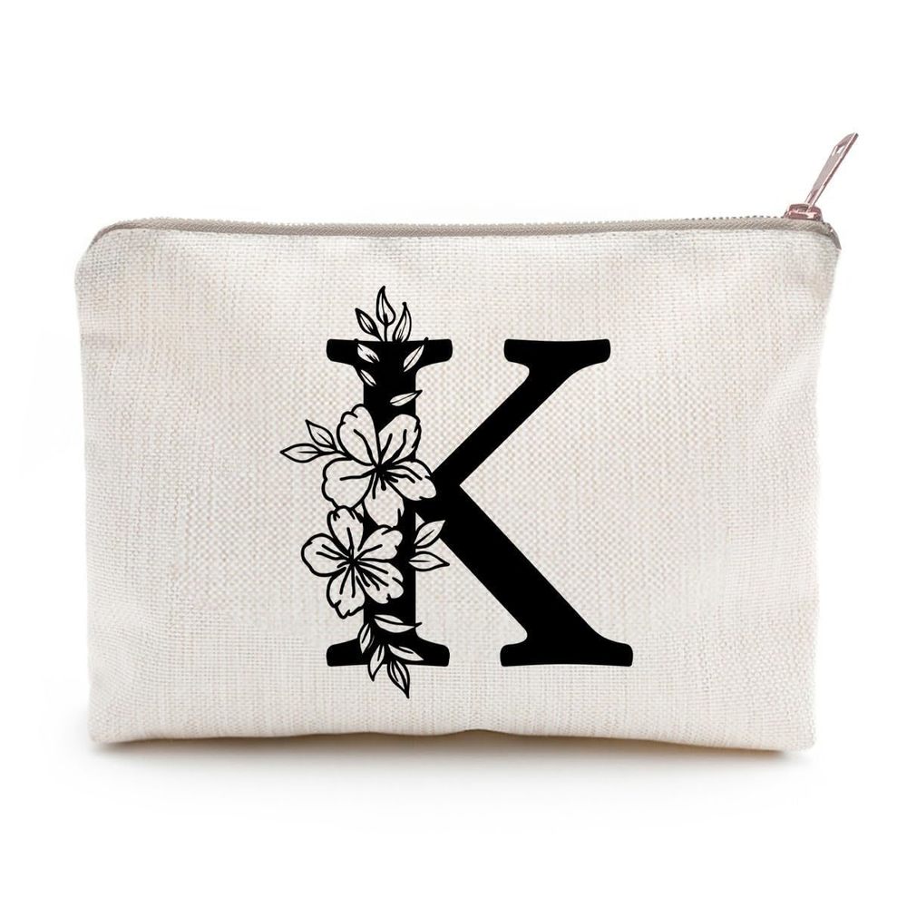 Monogram Toiletry Makeup Bag Personalized Travel Cosmetic Bag Floral Initial😁